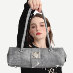 cow leather French baguette-shaped bag
