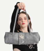 cow leather French baguette-shaped bag
